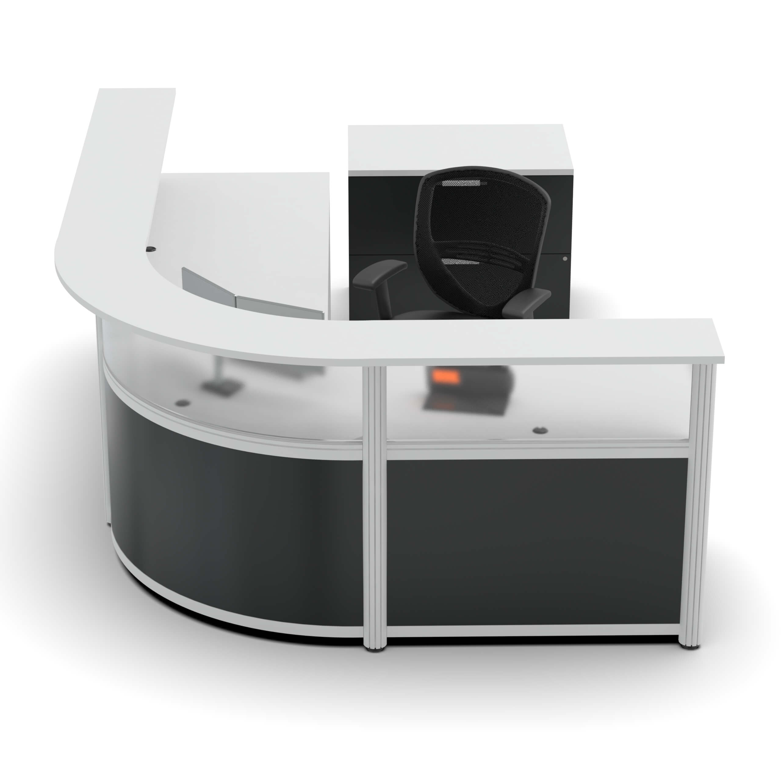 Infinitysweep corner reception desk lateral view Infinitysweep corner reception desk lateral view