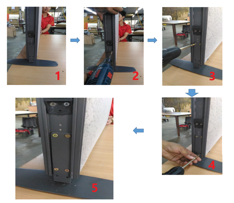 Space divider feet assembly Space divider feet assembly