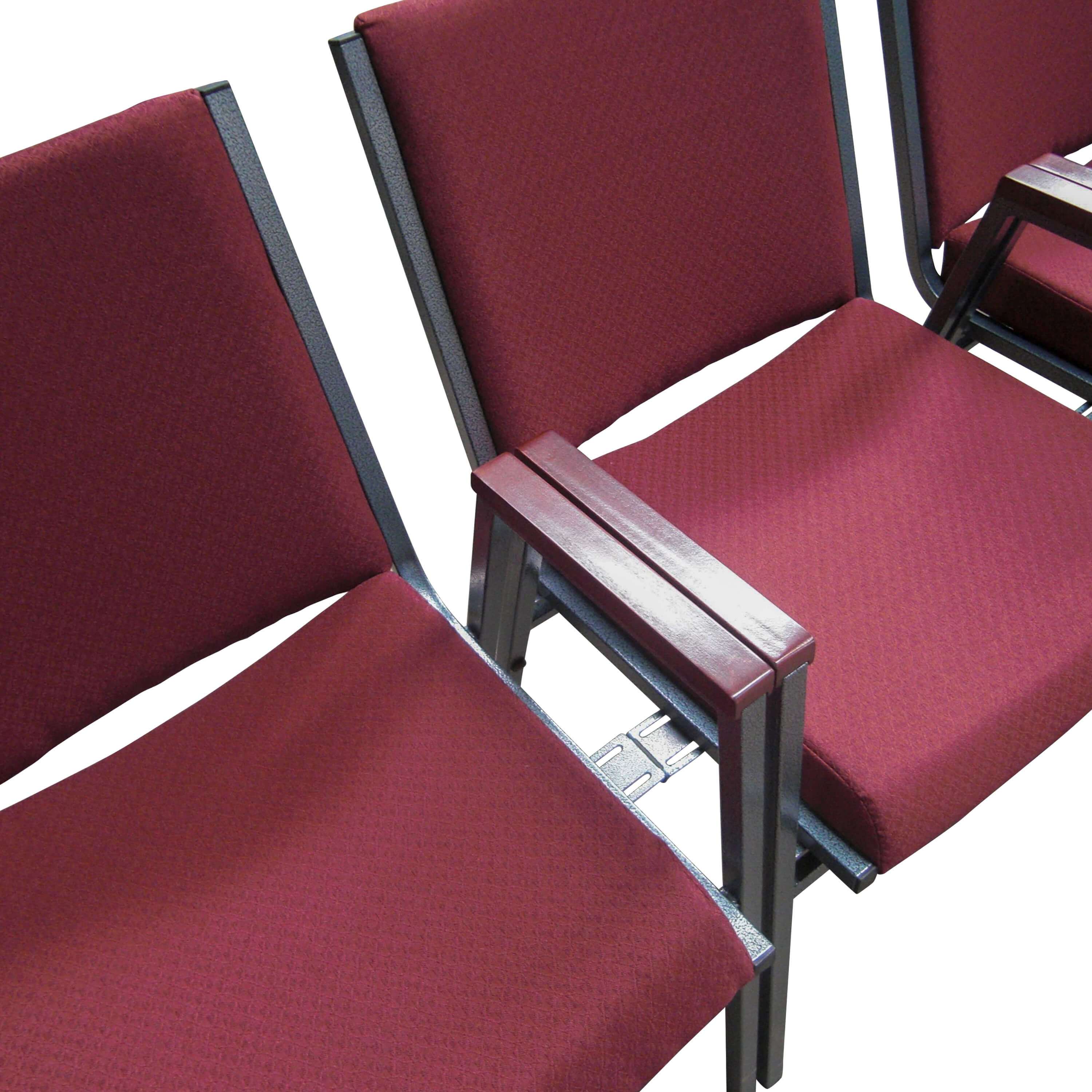 Stackable office chairs attached Stackable office chairs attached
