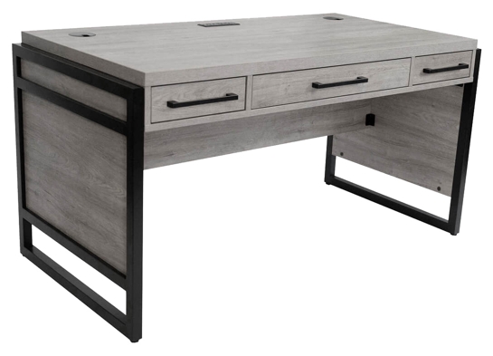 Straight office desk contemporary office desk writing desk with drawers angle view cement 1